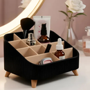 Organizador de Maquiagem com Divisórias Porta Cosméticos Pés Bege Branco Preto Luxo Elegante
