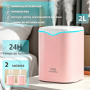 Umidificador De Ar E Aromatizador Grande 24H Com 2 Saídas De Ar 3 Em 1 Multifuncional Com LED