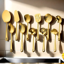 Conjunto Elegance Gold Home Utensílios Pólido – 11 Peças em Aço Inoxidável