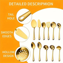 Conjunto Elegance Gold Home Utensílios Pólido – 11 Peças em Aço Inoxidável 
