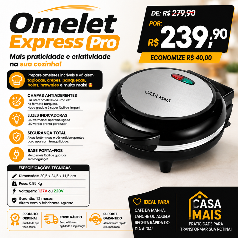 Omelet Express Pro - Omeleteira Duo