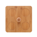 4 Molheiras com Colher e Suporte Wolff de Bambu 16cm x 16cm