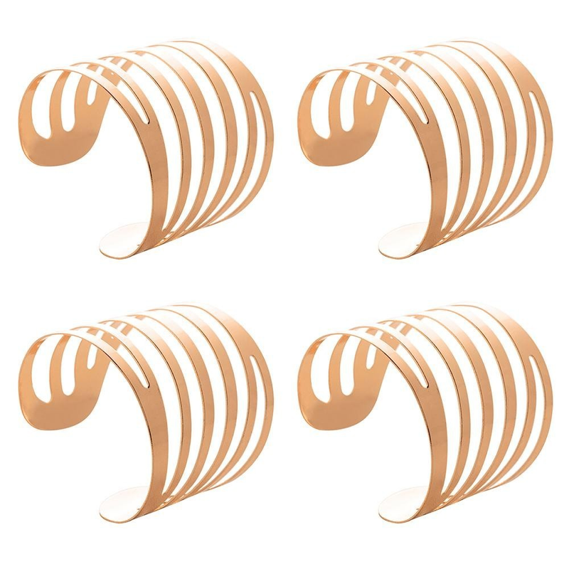 Elegance Home Argolas para Guardanapo 4 Peças – Dourado Premium
