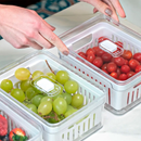 Organizadores de Geladeira de Acrílico com Tampa Drenagem 2,2 Litros