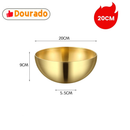 Tigela Bowl Aço Inox Dourado/Prata 24CM/20CM Bacia Multiuso Cozinha Utensílio De Cozinha